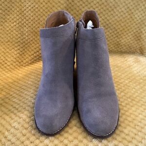 Lucky Brand Gray Ankle Booties with Suede Finish